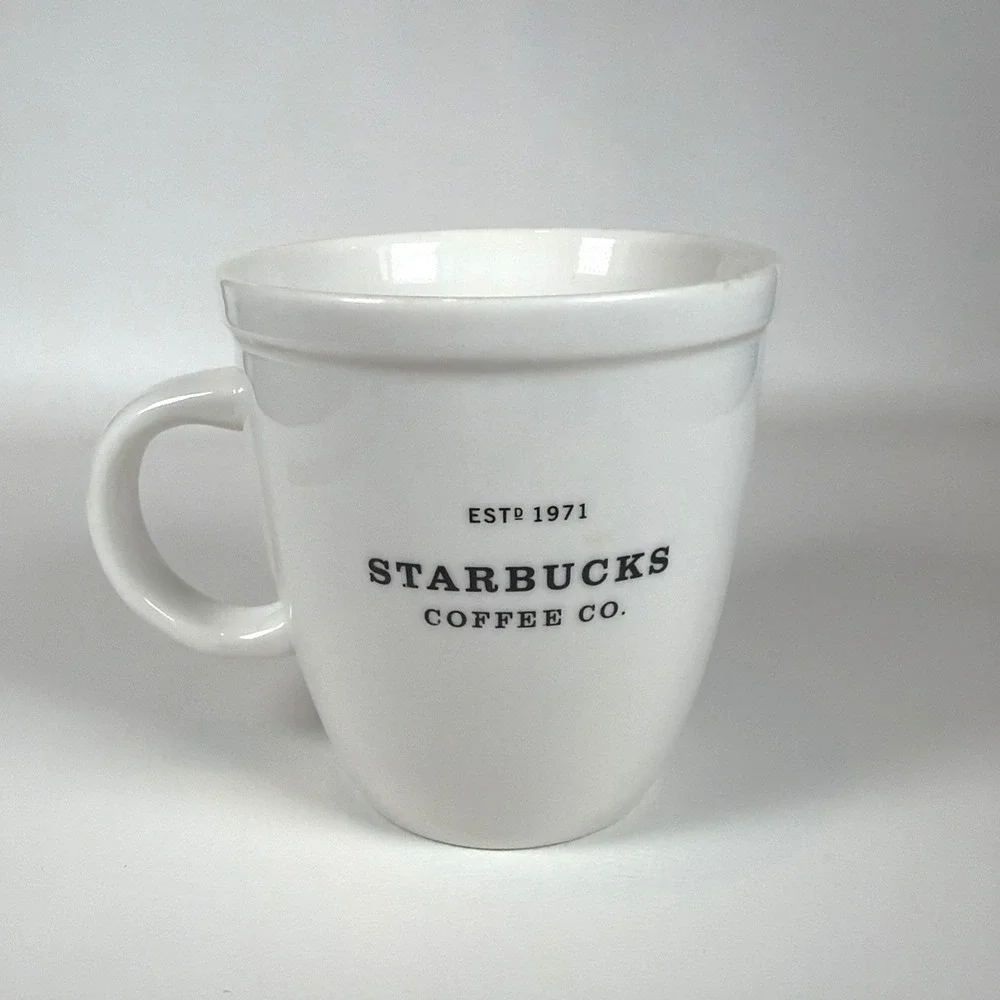 Vintage 2001 Starbucks Barista White Coffee Mug ESTD 1971 Logo